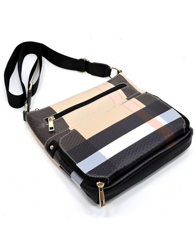 checked cross body bag